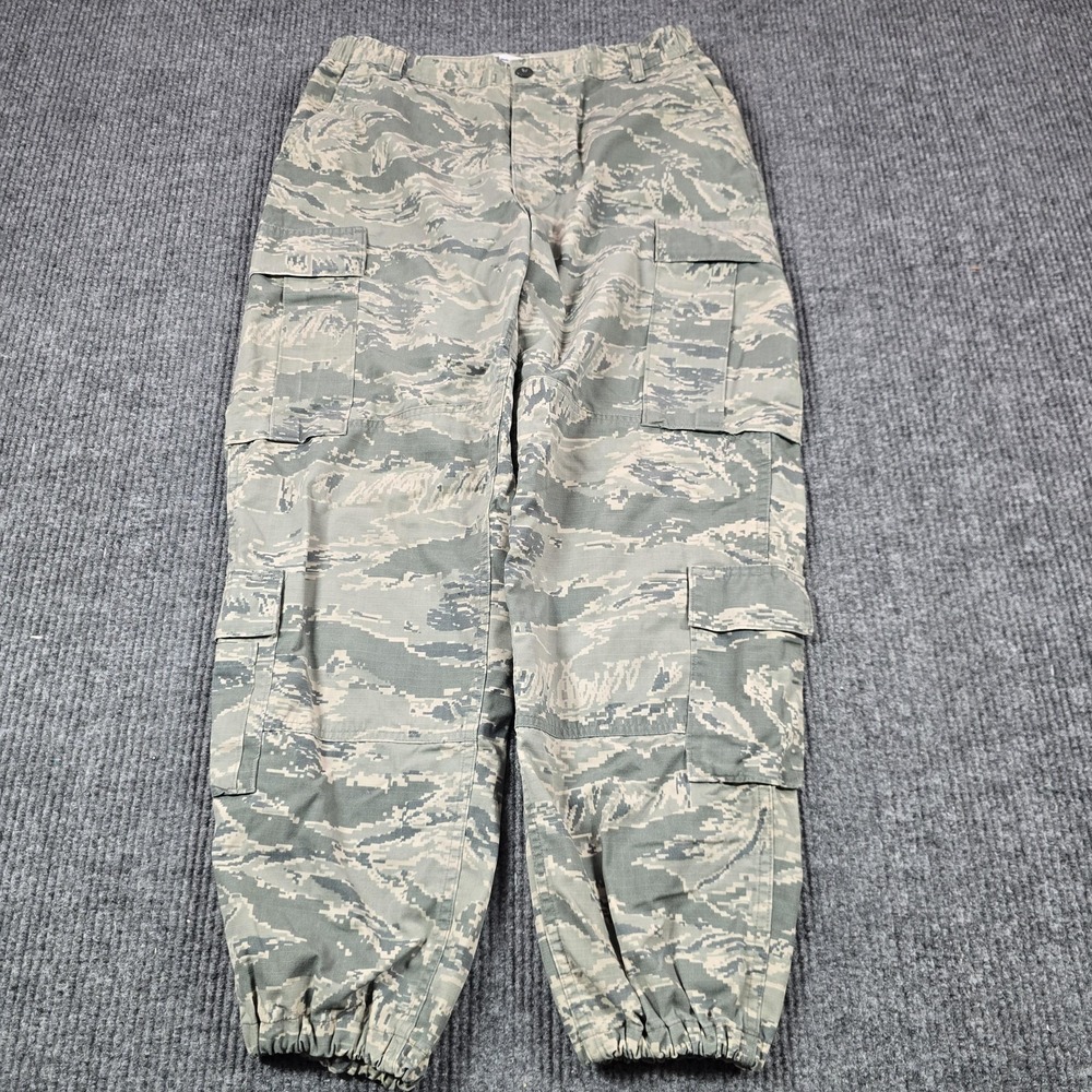 U.S. Air Force Pants Mens 32x28 Gray Camouflage‎ Cargo Elastic Waist Tapered